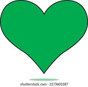 Green Heart Emoji Symbol Of Love. Vector Illustration