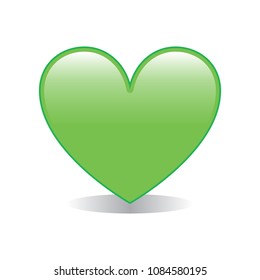 Green Heart Emoji Vector Isolated