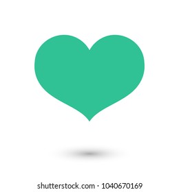 Green heart, flat icon on a white background. Vector illustration. nature, ecology, environment