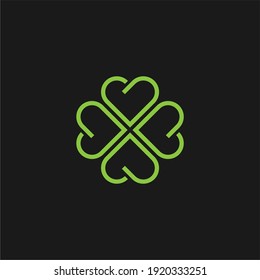Green heart flat vector icon. Heart vector ornament