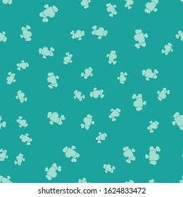 Green Heart icon isolated seamless pattern on green background. Romantic symbol linked, join, passion and wedding. Valentine day symbol.  Vector Illustration