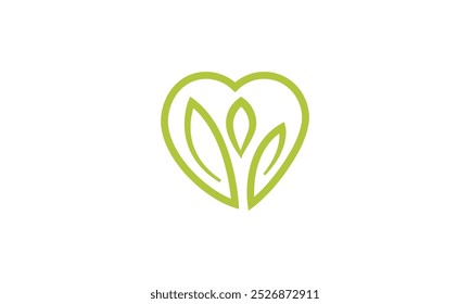 Green heart icon, Green heart vector logo