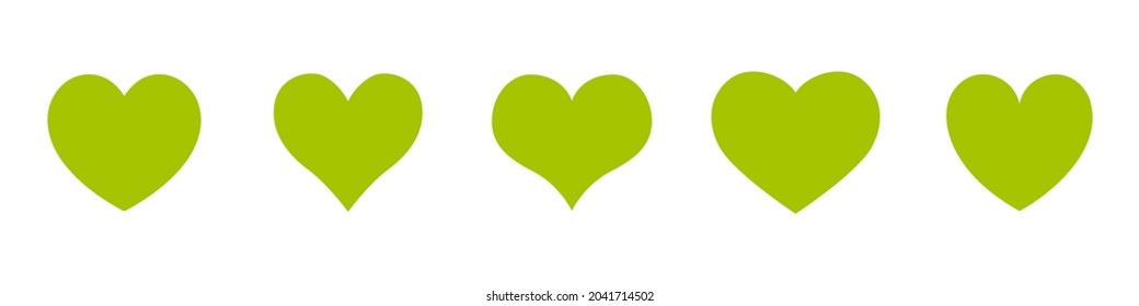 green heart icons set . Vector illustration