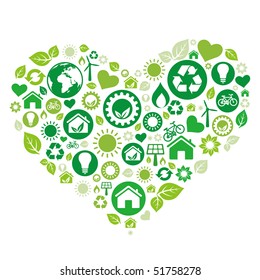 green heart illustration,environment icon