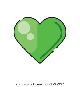 Green Heart Isolated Vector Icon