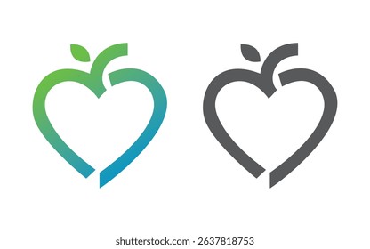 Green heart logo vector design template