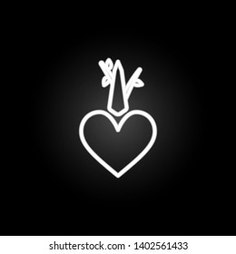 green heart  neon icon. Elements of Heartbeat set. Simple icon for websites, web design, mobile app, info graphics
