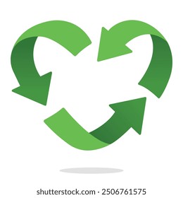 Green Heart Recycled Symbol illustration