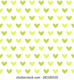 Green heart seamless pattern