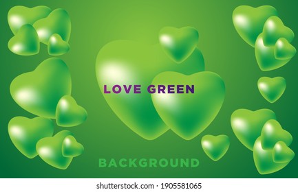 Green heart shape background template. can be used for business discounts, covers, flyers, banners.