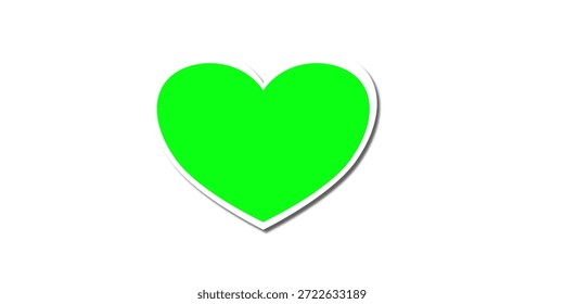 Mockup de forma de coração verde isolado no fundo transparente para apresentação de marca de design com tema de amor e uso de conteúdo digital
