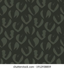 Green Heart shaped brush stroke seamless pattern background for fashion textiles, graphics