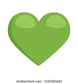 Green Heart Sign Emoji Icon Illustration. Nature Vector Symbol Emoticon Design Clip Art Sign Comic Style.