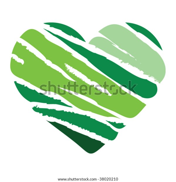 Green Heart Stripes Stock Vector (Royalty Free) 38020210