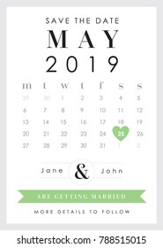 Green heart theme - Wedding Set - Save the Date