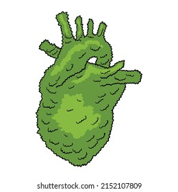 Green Heart Topiary Vector Illustration