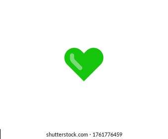 Green Heart Vector Flat Icon. Isolated Love Heart Emoji Illustration Symbol