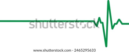 Green heartbeat line icon. Pulse trace, ECG, EKG and Cardio symbol. Medical concept. Electrocardiogram. vector illustration