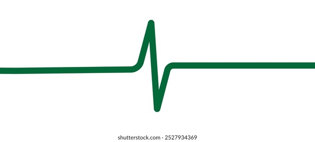 Green heartbeat line vector icon. ECG heartbeat line diagram isolated on white background cardiology healthcare concept