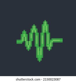 green hearth line in pixel art style