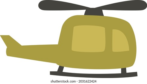 Helicóptero verde, ilustración, vector, sobre fondo blanco.