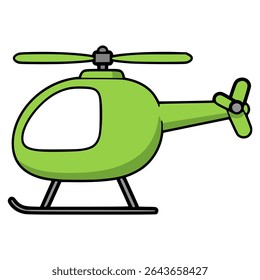 green helicopter toy hobby happy kid flat color vector illustration template design