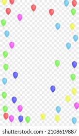 Green Helium Background Transparent Vector. Ballon Decoration Illustration. Bright Falling. Pink Baloon. Air Fest Set.