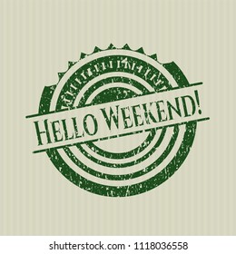 Green Hello Weekend rubber grunge texture seal