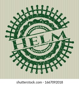 Green Helm rubber seal with grunge texture