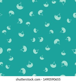 Green Helmet icon isolated seamless pattern on green background. Extreme sport. Sport equipment.  Vector Illustration