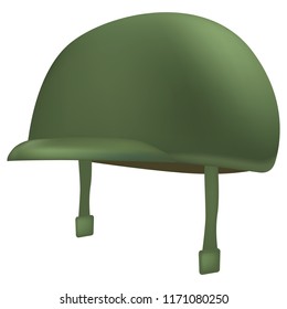 Green helmet mockup. Realistic illustration of green helmet vector mockup for web design isolated on white background