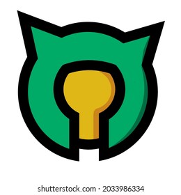 Green Helmet Warrior head logo 