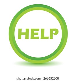 Green help icon on a white background. Vector illustration