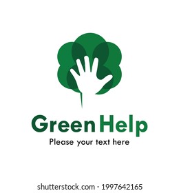 Green help logo template illustration