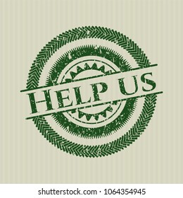 Green Help us distressed rubber texture