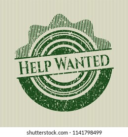 Green Help Wanted rubber grunge texture stamp