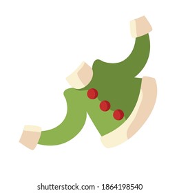 green helper suit cartoon icon isolated design vector illustration