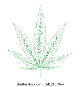 Green Hemp leaf vector illustration