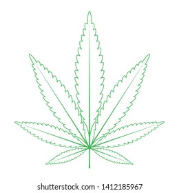 Green Hemp leaf vector illustration