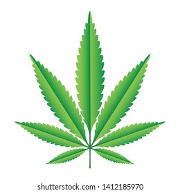 Green Hemp leaf vector illustration