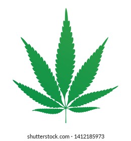 Green Hemp leaf vector illustration