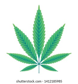 Green Hemp leaf vector illustration