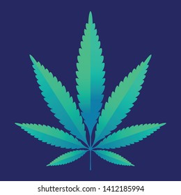 Green Hemp leaf vector illustration