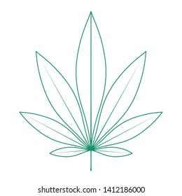 Green Hemp leaf vector illustration