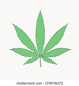 Green hemp. Vector illustration 