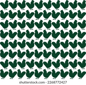 Green hens isolated pattern green pattern on white color background.