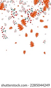 Vector blanco de fondo de hierba verde. Juego de símbolos de follaje. Contorno Rowan Rosa. Marco simple. Agricultura Berries.