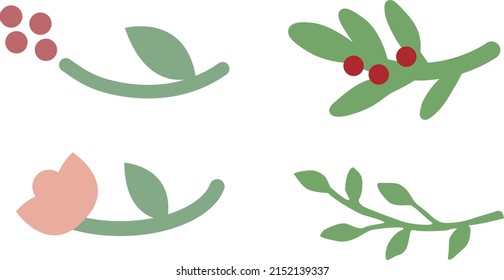 green herb leaf drawing doodle package