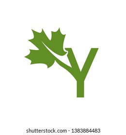 Green Herbal Initial Y Logo