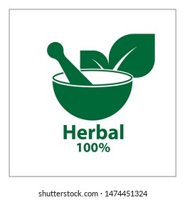 green herbal logo template,herbal 100 on white background